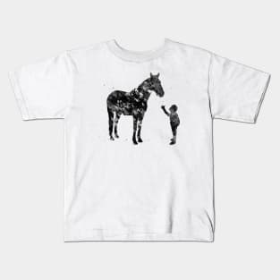 Little boy with horse Kids T-Shirt